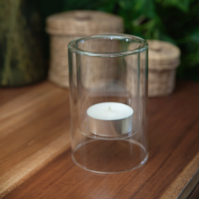 Świecznik szklany Cylinder 15cm RAVI
